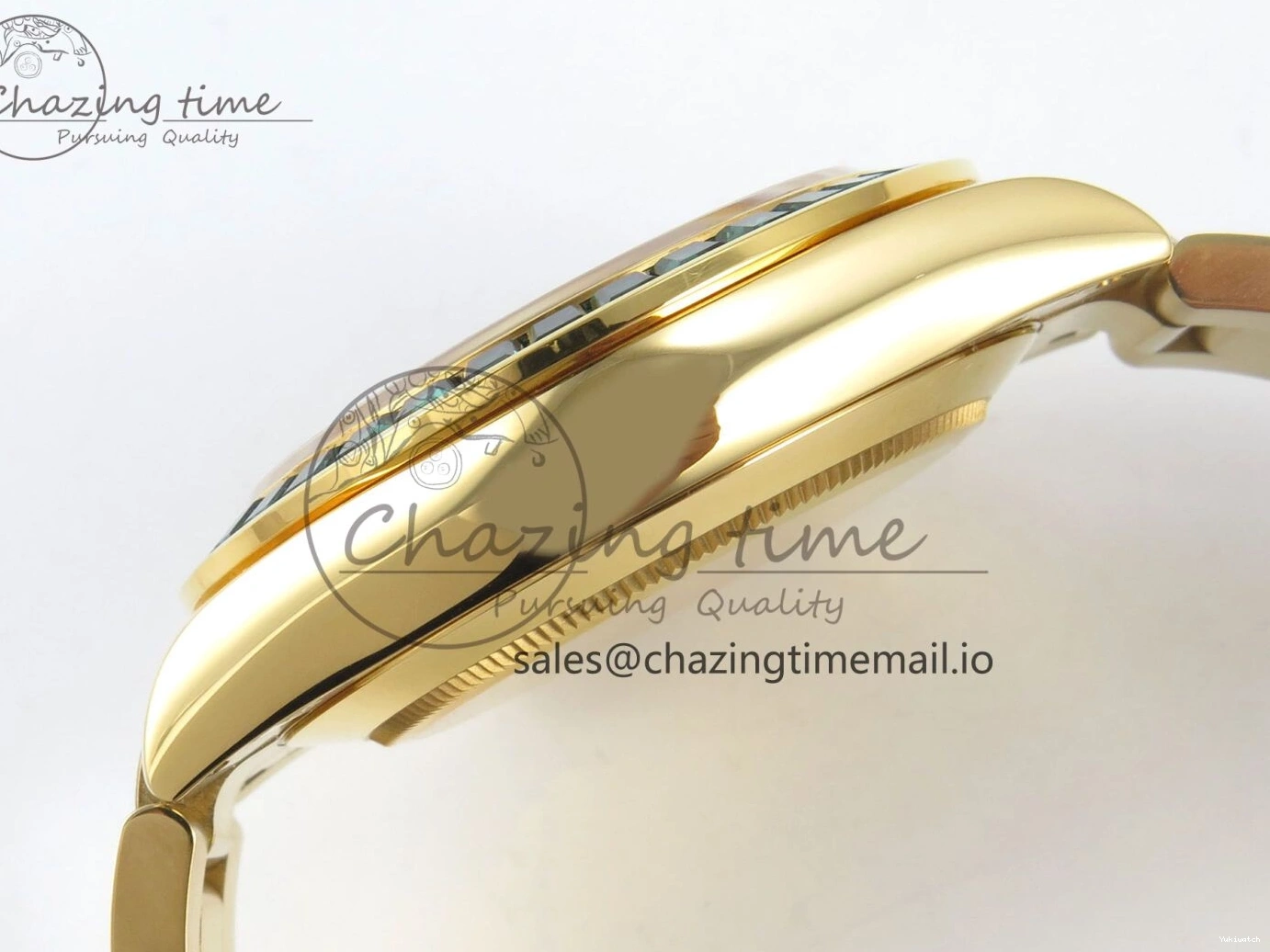 Bezel YG Crystals MPF SA4801 Skeleton Bracelet Custom 40mm Modded Green Dial Daytona on 0427